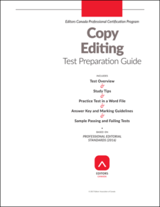 Couverture de l'ouvrage Copy Editing Test Preparation Guide publié par Réviseurs Canada