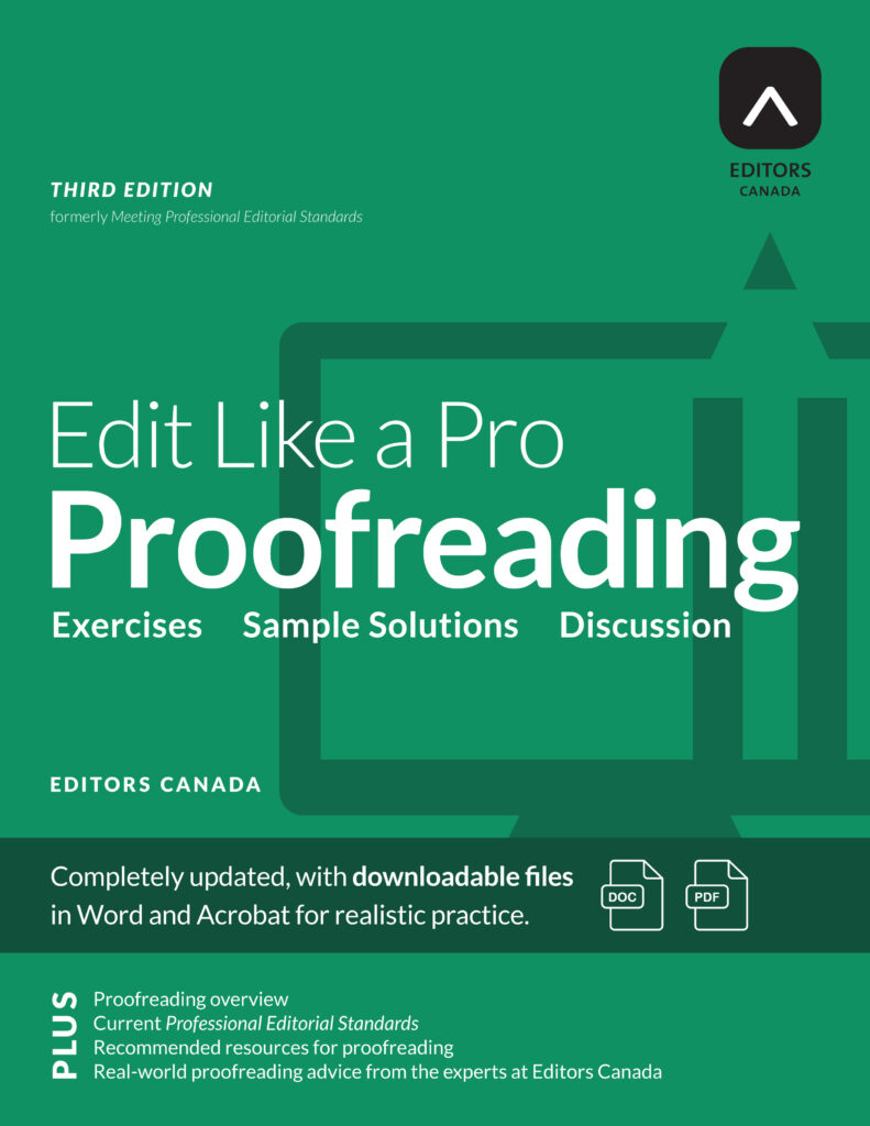 Couverture de l'ouvrage Edit Like a Pro: Proofreading publié par Réviseurs Canada