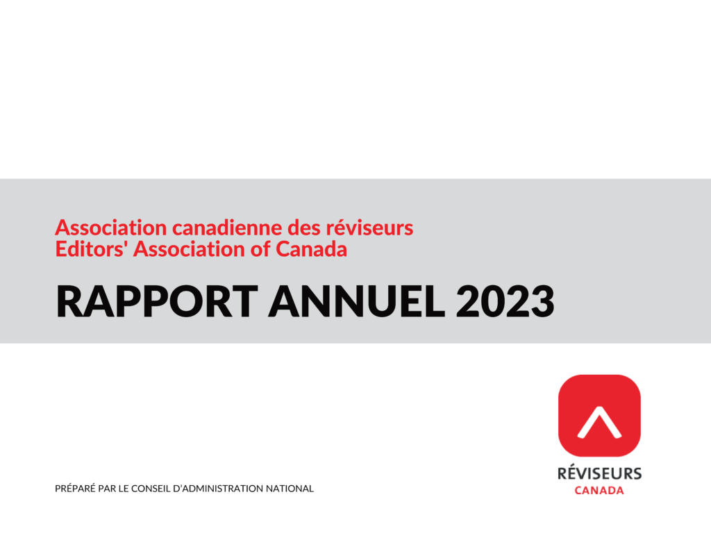 Page couverture du rapport annuel 2023 de Réviseurs Canada