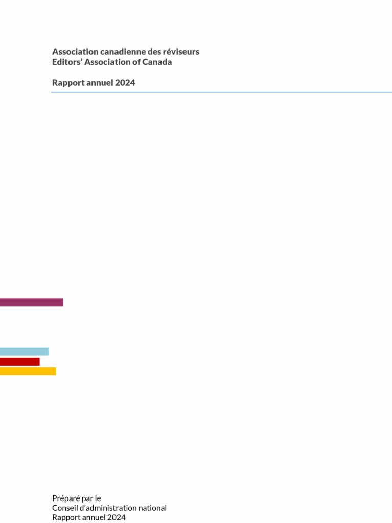 Page couverture du rapport annuel 2024 de Réviseurs Canada